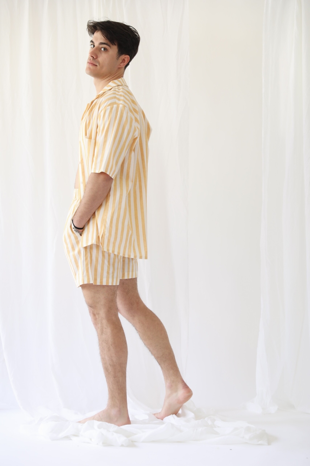 SUNBORN UNISEX SHIRT STRIPED BUTTER YELLOW