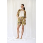 SUNNY UNISEX SHORTS SATIN FLOWGIRLS OLIVE