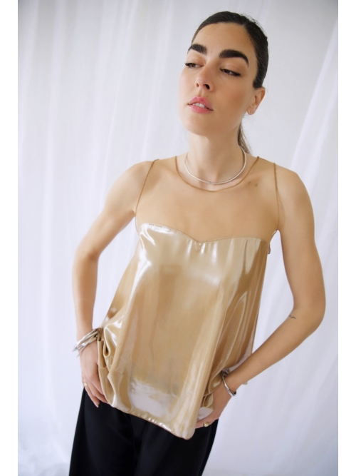 LIGHT PEPLO TOP OFF METALLIC GOLD