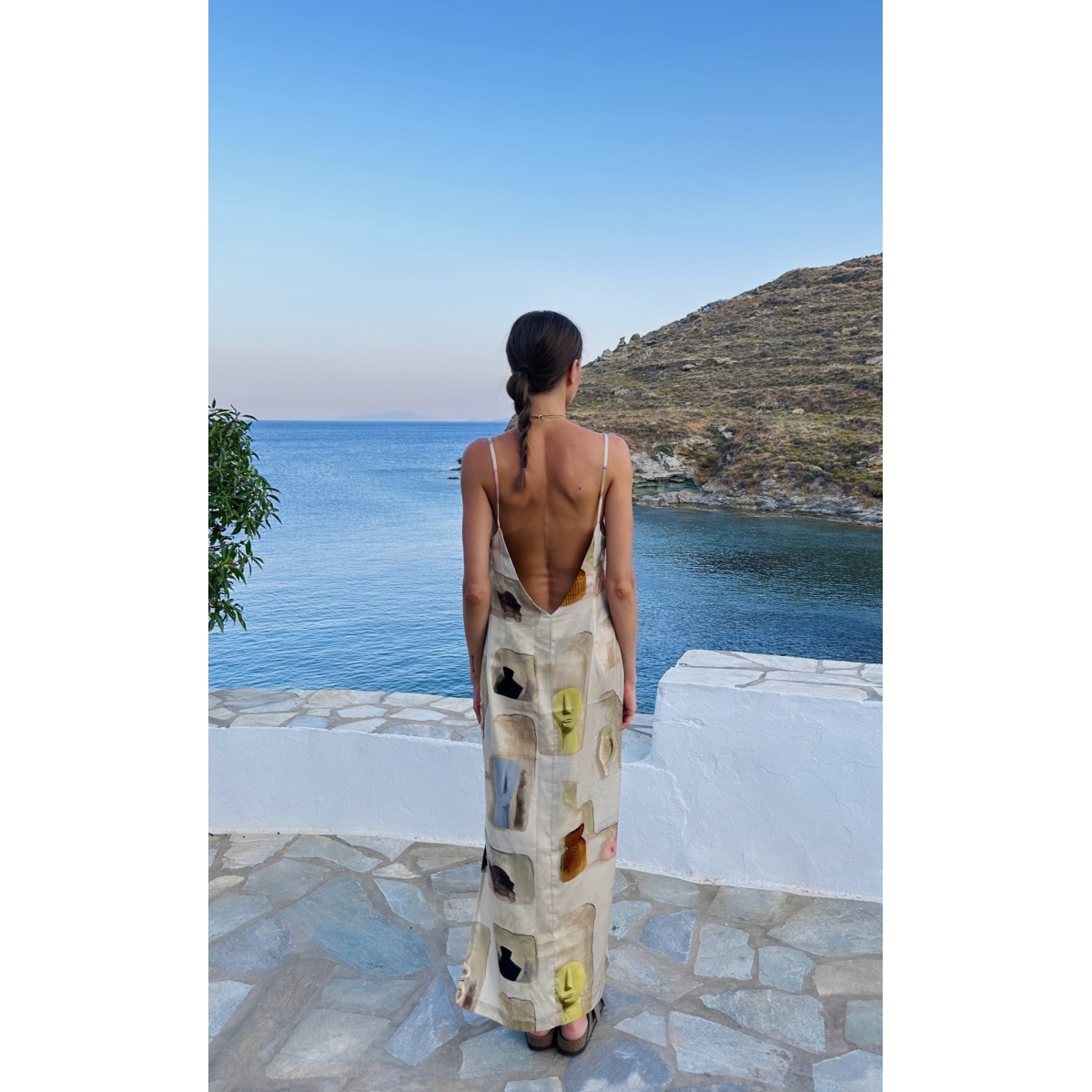 RETREAT SILKY MIDI DRESS BUTTER WALL ART