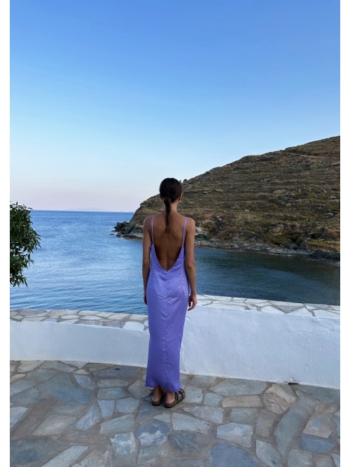 DELIGHT SILKY MIDI DRESS POWDER LAVENDER