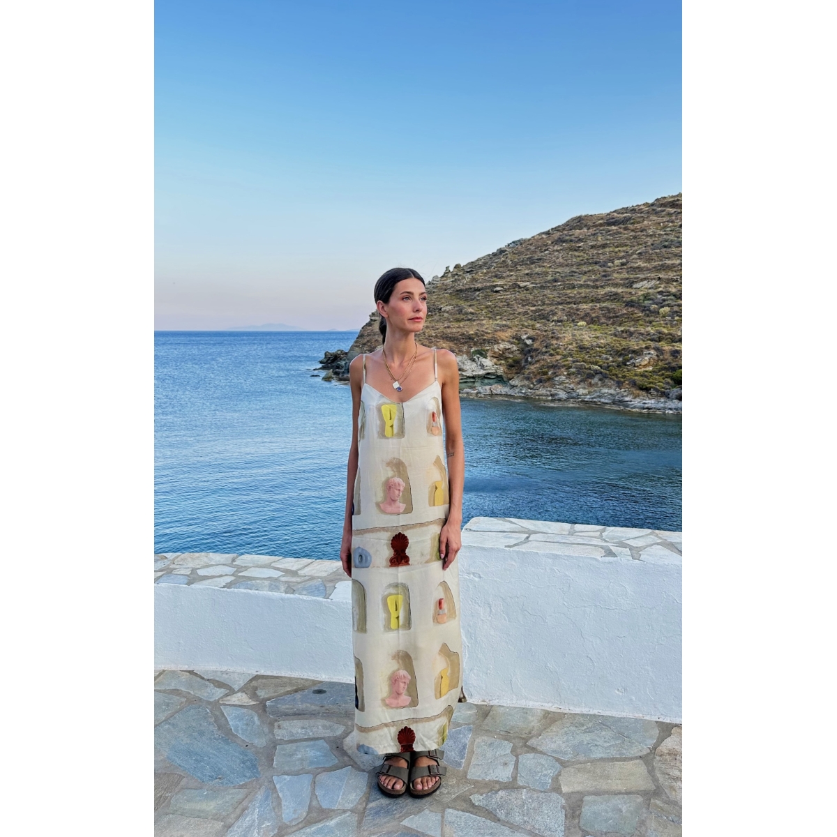 RETREAT SILKY MIDI DRESS BUTTER WALL ART