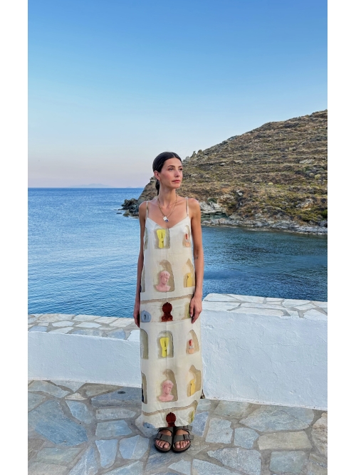 RETREAT SILKY MIDI DRESS BUTTER WALL ART