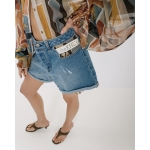 MAIDEN HIGH WAISTED DENIM SHORTS MED BLUE WASH