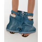 MAIDEN HIGH WAISTED DENIM SHORTS MED BLUE WASH