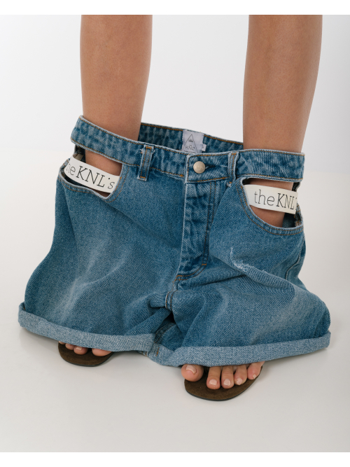 MAIDEN HIGH WAISTED DENIM SHORTS MED BLUE WASH