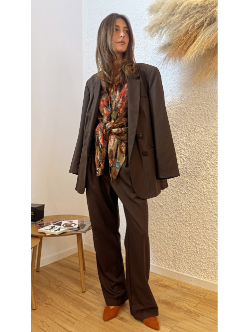 SOULMATE BLAZER COOL-WOOL DARK CHOCOLATE