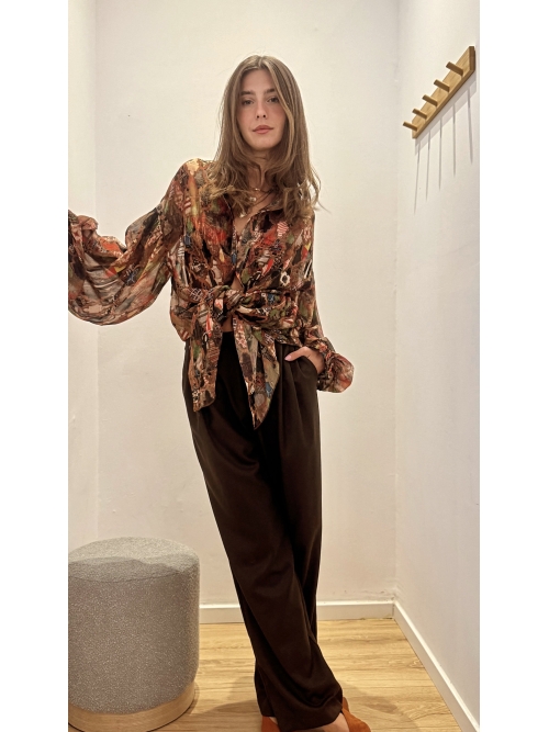RELATE PANTS COOL-WOOL DARK CHOCOLATE