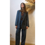 SOULMATE BLAZER COLORBLOCK COOL-WOOL BLUE BLACK RAF