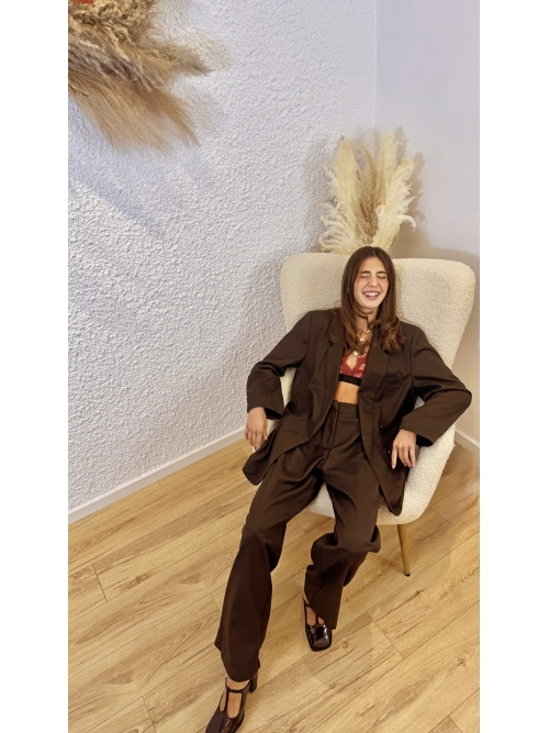 SOULMATE BLAZER COOL-WOOL DARK CHOCOLATE