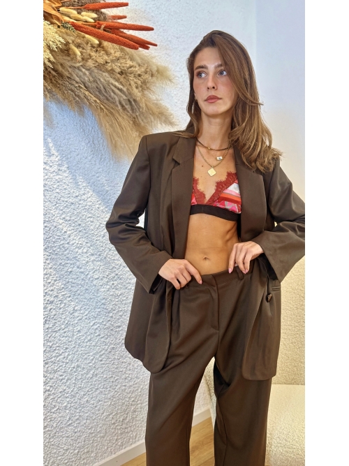 SOULMATE BLAZER COOL-WOOL DARK CHOCOLATE
