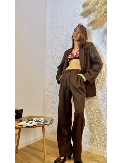 RELATE PANTS COOL-WOOL DARK CHOCOLATE