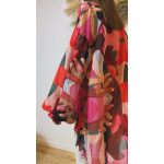 EROS PRINTED TUNIC TOP HANDS PRINT RED