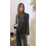 SOULMATE BLAZER COLORBLOCK COOL-WOOL BLUE BLACK RAF