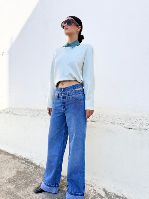 BOUNDLE WIDE LEGS BLUE JEANS
