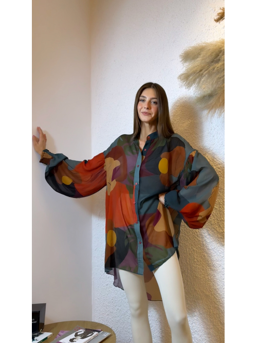 EROS PRINTED TUNIC TOP GIRLS TALK