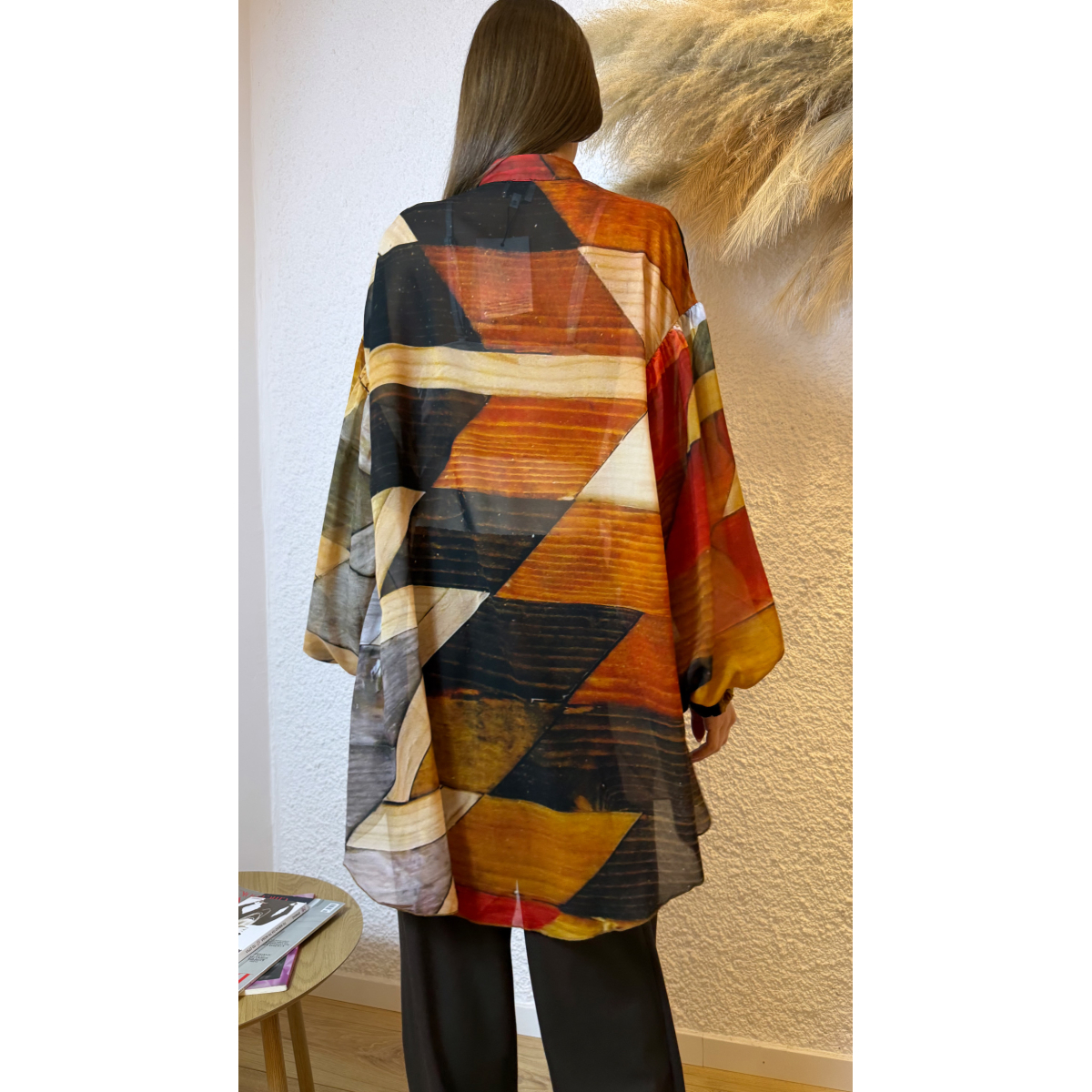 EROS PRINTED TUNIC TOP WOOD PRINT
