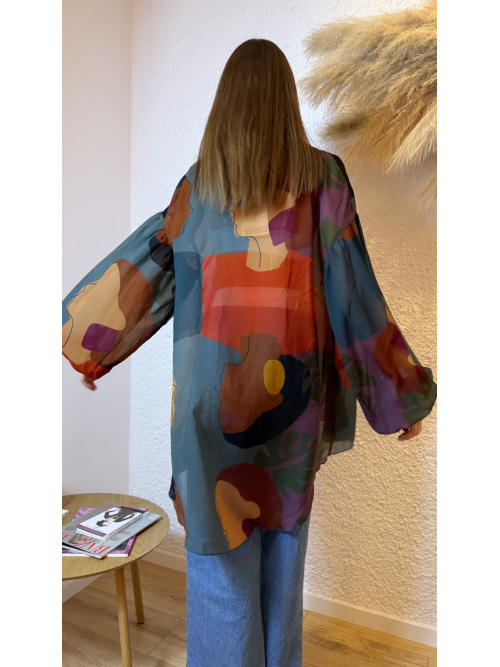 EROS PRINTED TUNIC TOP GIRLS TALK SILK