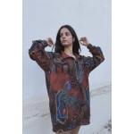 TRANSMEET SWEATSHIRT DRESS PRINTED ANIMALE