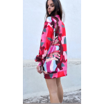 TRANSMEET SWEATSHIRT DRESS PRINTED RED HANDS