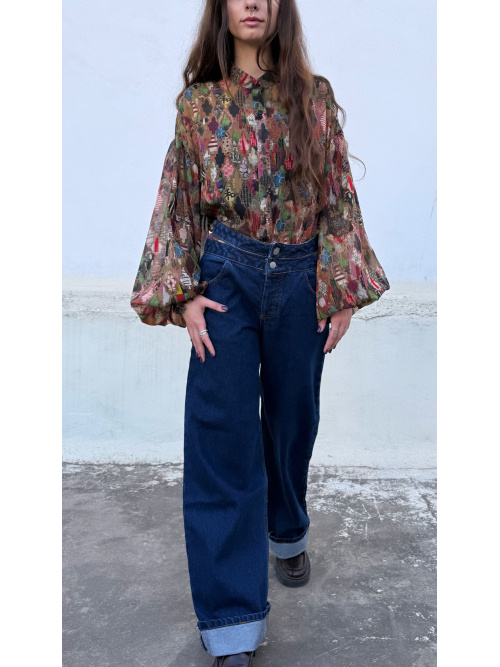 BOUNDLE WIDE LEGS BLUE BLACK JEANS