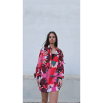 TRANSMEET SWEATSHIRT DRESS PRINTED RED HANDS