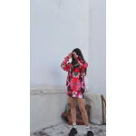 TRANSMEET SWEATSHIRT DRESS PRINTED RED HANDS