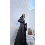 ARTOSPHERE COAT FAUX LEATHER DARK BROWN