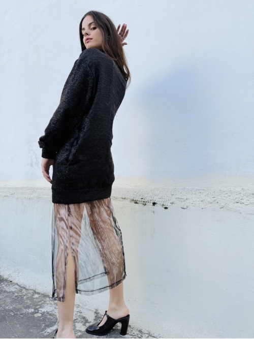 TRANSMEET DRESS SPARKLING BROWN