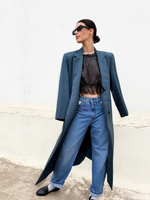 SOUL COAT OUTERWEAR WOOL BLUE RAF