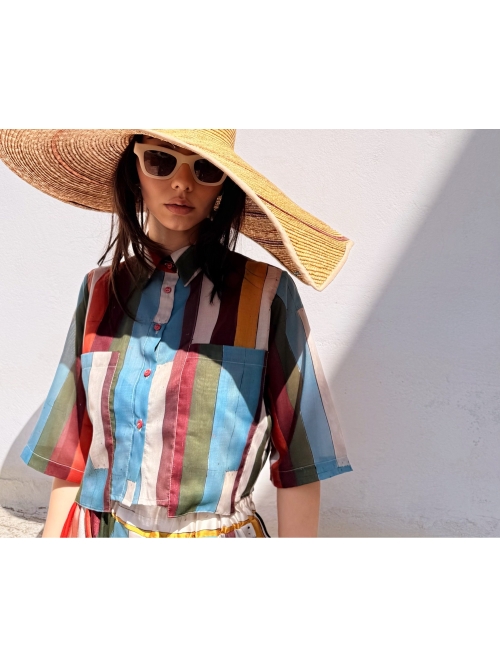 EFFECTO SHIRT VOILE PRINTED STRIPES