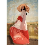 HERMIS SILK MAXI KAFTAN BEIGE-ORANGADE