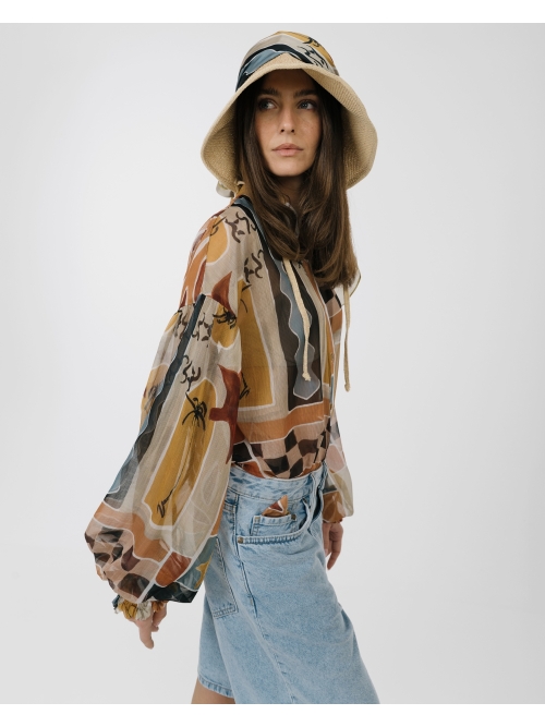 EROS NEW PRINTED TUNIC TOP CHASE THE SUN