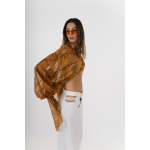 EROS NEW PRINTED TUNIC TOP CARAMEL LINE-ART