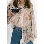 EROS NEW PRINTED TUNIC TOP COLORS LINE-ART