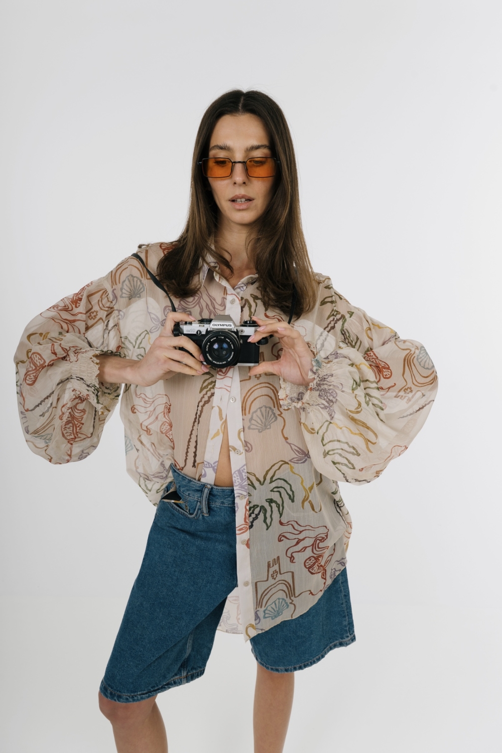 EROS NEW PRINTED TUNIC TOP COLORS LINE-ART