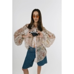 EROS NEW PRINTED TUNIC TOP COLORS LINE-ART