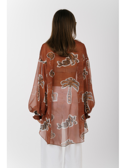 EROS NEW PRINTED TUNIC TOP CANELLE ELEMENTS