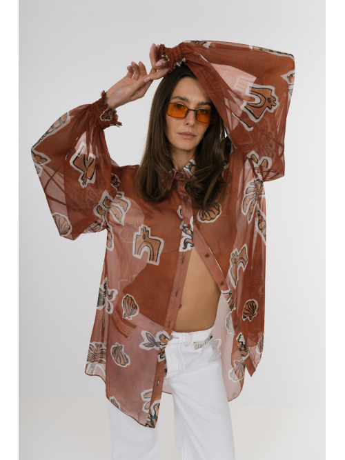 EROS NEW PRINTED TUNIC TOP CANELLE ELEMENTS