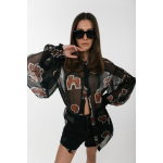 EROS NEW PRINTED TUNIC TOP BLACK ELEMENTS