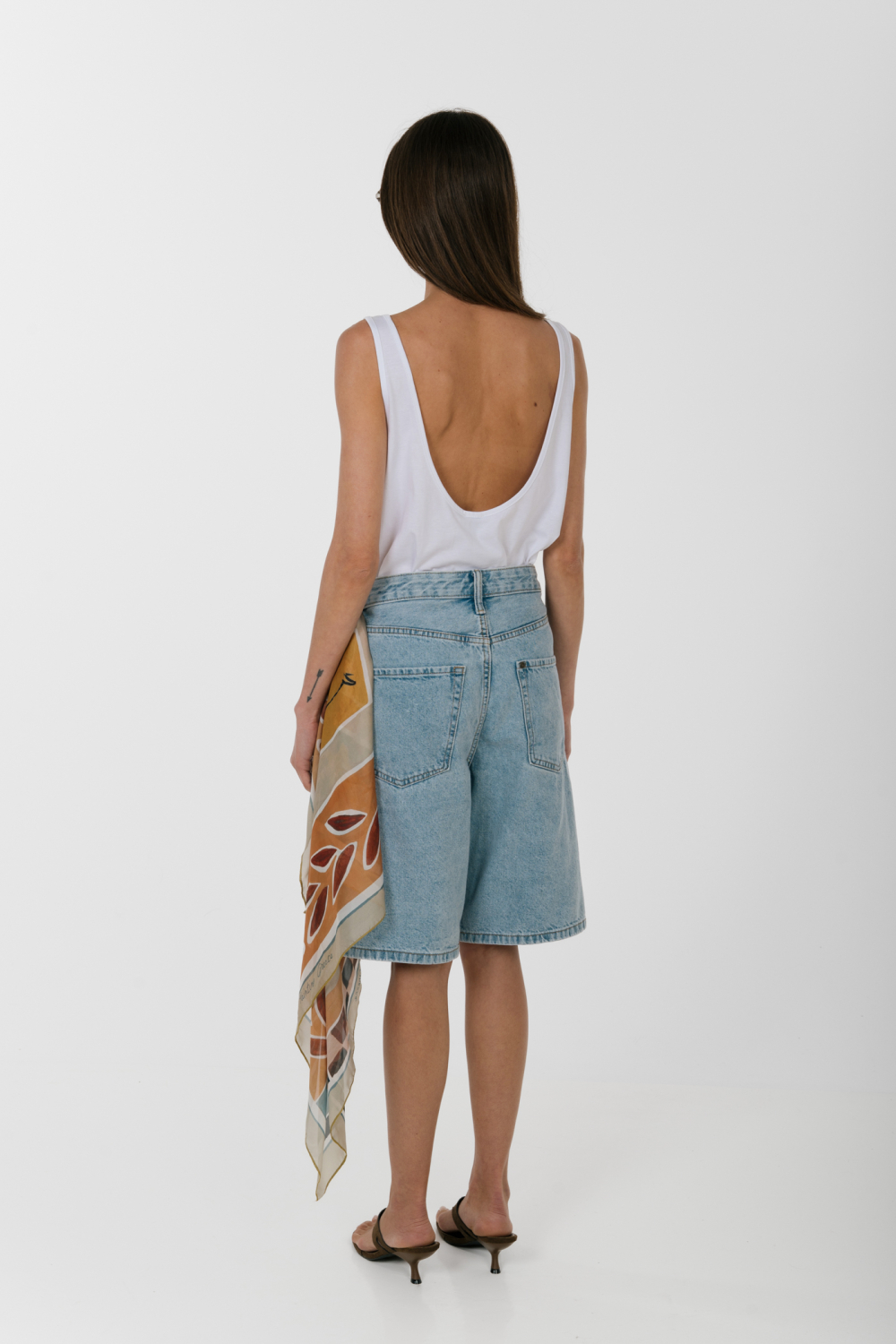 JUNO PALM EMBROIDERED TOP NATURAL WHITE