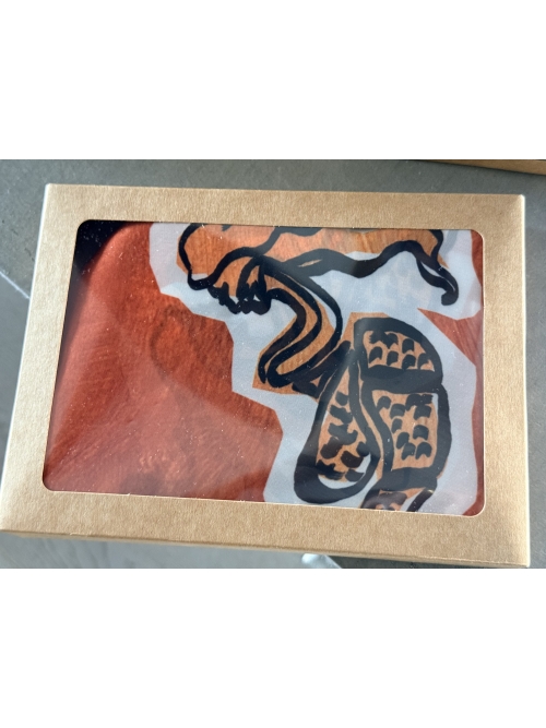 The KNLs HISTORIA SILK SCARF PAINTED CANELLE ELEMENTS