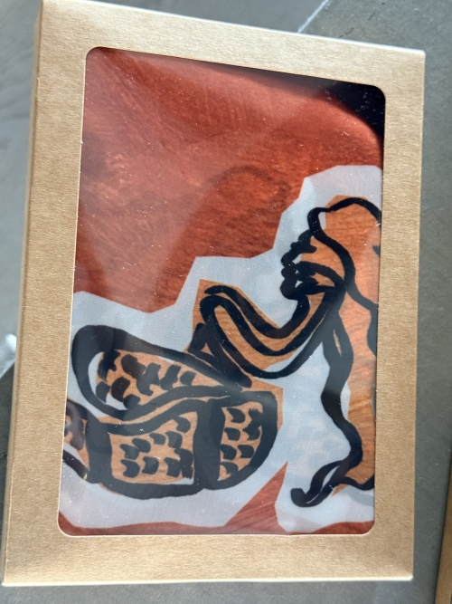 The KNLs HISTORIA SILK SCARF PAINTED CANELLE ELEMENTS