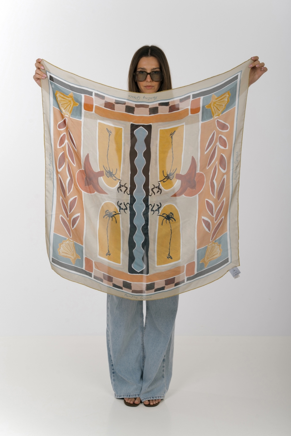 The KNLs HISTORIA SILK SCARF PAINTED CHASE THE SUN