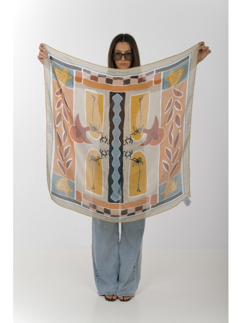 The KNLs HISTORIA SILK SCARF PAINTED CHASE THE SUN