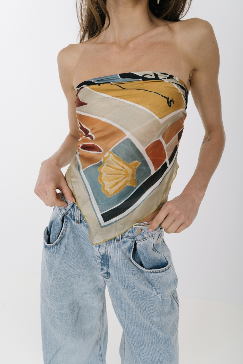 The KNLs HISTORIA SILK SCARF PAINTED CHASE THE SUN