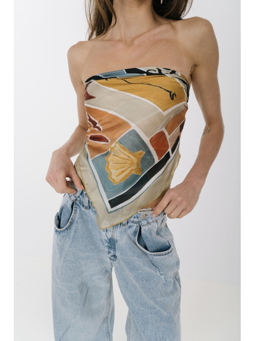 The KNLs HISTORIA SILK SCARF PAINTED CHASE THE SUN