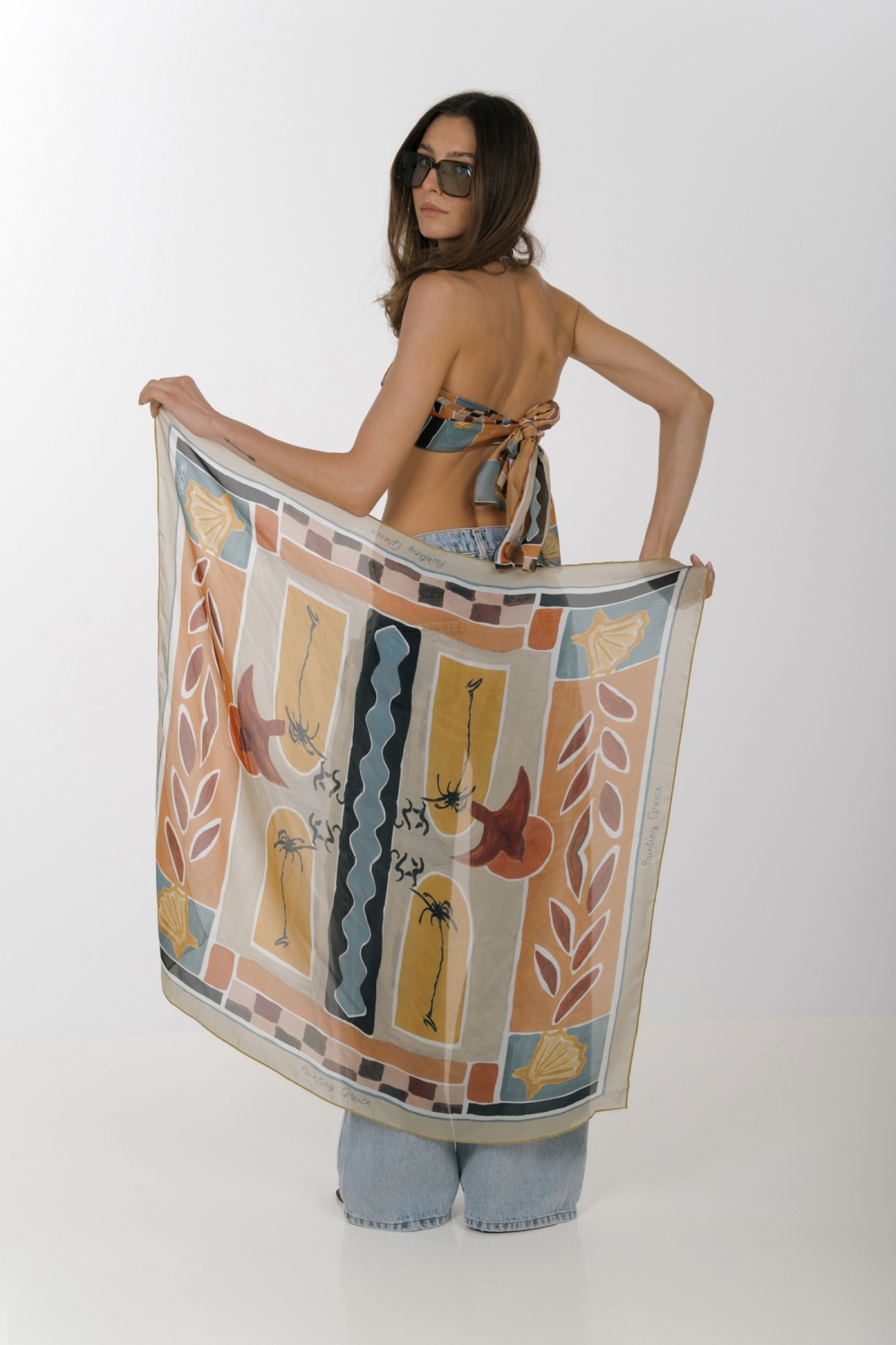 The KNLs HISTORIA SILK SCARF PAINTED CHASE THE SUN