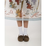 The KNLs HISTORIA SILK SCARF PAINTED PALMART ECRU