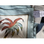 The KNLs HISTORIA SILK SCARF PAINTED PALMART ECRU